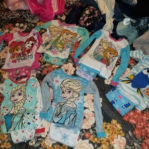 18 piece lot of girls 4t-5t and XS pajamas